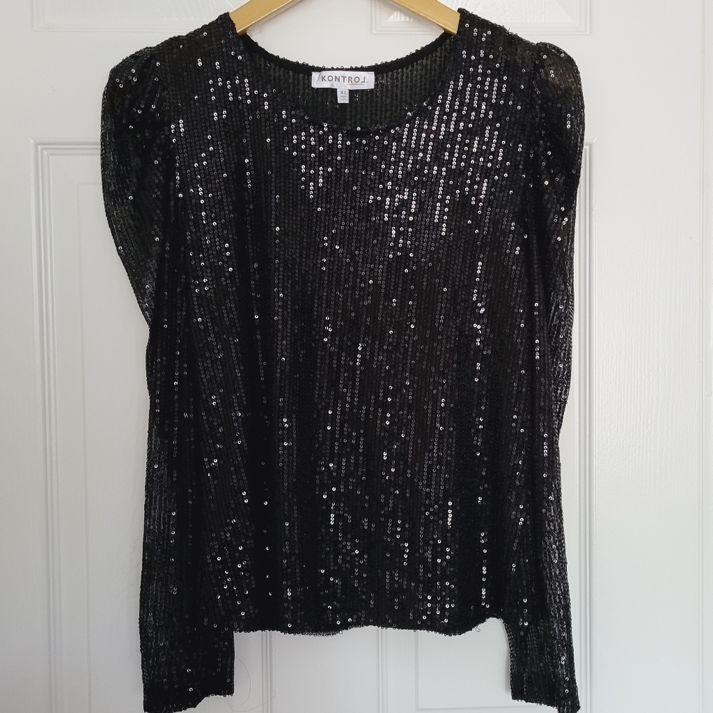 Black sequin  shirt